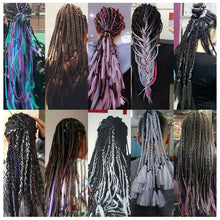 Load image into Gallery viewer, Fashion Color Gradient Individual Braid Wigs Chemical Fiber Big Braids, Length: 60cm(18Navy Blue+Sky Blue), 01, 02, 03, 06, 08, 15, 16, 17, 18, 26, 27, 28, 29, 54, 59