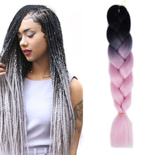 Load image into Gallery viewer, Fashion Color Gradient Individual Braid Wigs Chemical Fiber Big Braids, Length: 60cm(18Navy Blue+Sky Blue), 01, 02, 03, 06, 08, 15, 16, 17, 18, 26, 27, 28, 29, 54, 59