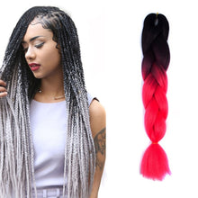 Load image into Gallery viewer, Fashion Color Gradient Individual Braid Wigs Chemical Fiber Big Braids, Length: 60cm(18Navy Blue+Sky Blue), 01, 02, 03, 06, 08, 15, 16, 17, 18, 26, 27, 28, 29, 54, 59