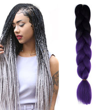 Load image into Gallery viewer, Fashion Color Gradient Individual Braid Wigs Chemical Fiber Big Braids, Length: 60cm(18Navy Blue+Sky Blue), 01, 02, 03, 06, 08, 15, 16, 17, 18, 26, 27, 28, 29, 54, 59