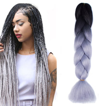 Load image into Gallery viewer, Fashion Color Gradient Individual Braid Wigs Chemical Fiber Big Braids, Length: 60cm(18Navy Blue+Sky Blue), 01, 02, 03, 06, 08, 15, 16, 17, 18, 26, 27, 28, 29, 54, 59