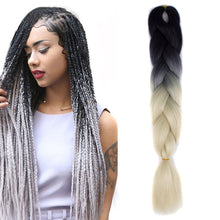 Load image into Gallery viewer, Fashion Color Gradient Individual Braid Wigs Chemical Fiber Big Braids, Length: 60cm(18Navy Blue+Sky Blue), 01, 02, 03, 06, 08, 15, 16, 17, 18, 26, 27, 28, 29, 54, 59