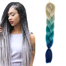Load image into Gallery viewer, Fashion Color Gradient Individual Braid Wigs Chemical Fiber Big Braids, Length: 60cm(18Navy Blue+Sky Blue), 01, 02, 03, 06, 08, 15, 16, 17, 18, 26, 27, 28, 29, 54, 59