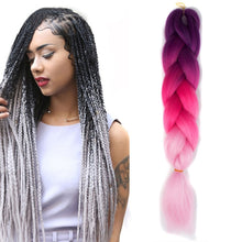 Load image into Gallery viewer, Fashion Color Gradient Individual Braid Wigs Chemical Fiber Big Braids, Length: 60cm(18Navy Blue+Sky Blue), 01, 02, 03, 06, 08, 15, 16, 17, 18, 26, 27, 28, 29, 54, 59