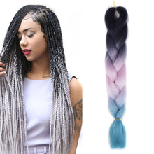 Load image into Gallery viewer, Fashion Color Gradient Individual Braid Wigs Chemical Fiber Big Braids, Length: 60cm(18Navy Blue+Sky Blue), 01, 02, 03, 06, 08, 15, 16, 17, 18, 26, 27, 28, 29, 54, 59