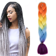 Load image into Gallery viewer, Fashion Color Gradient Individual Braid Wigs Chemical Fiber Big Braids, Length: 60cm(18Navy Blue+Sky Blue), 01, 02, 03, 06, 08, 15, 16, 17, 18, 26, 27, 28, 29, 54, 59