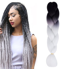 Load image into Gallery viewer, Fashion Color Gradient Individual Braid Wigs Chemical Fiber Big Braids, Length: 60cm(18Navy Blue+Sky Blue), 01, 02, 03, 06, 08, 15, 16, 17, 18, 26, 27, 28, 29, 54, 59