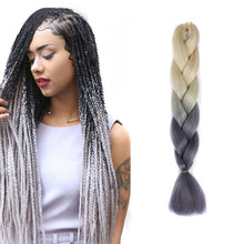Load image into Gallery viewer, Fashion Color Gradient Individual Braid Wigs Chemical Fiber Big Braids, Length: 60cm(18Navy Blue+Sky Blue), 01, 02, 03, 06, 08, 15, 16, 17, 18, 26, 27, 28, 29, 54, 59