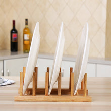 Load image into Gallery viewer, Solid Wood Dish Drip Rack Plate Holder, Size: 25.5x12x10cm, 5 Grid