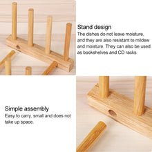 Load image into Gallery viewer, Solid Wood Dish Drip Rack Plate Holder, Size: 25.5x12x10cm, 5 Grid