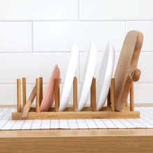Load image into Gallery viewer, Solid Wood Dish Drip Rack Plate Holder, Size: 30x12x10cm, 6 Grid