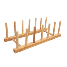 Load image into Gallery viewer, Solid Wood Dish Drip Rack Plate Holder, Size: 30x12x10cm, 6 Grid