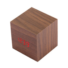 Load image into Gallery viewer, Wood Clock Desk Table LED Digital Display Alarm Clock with Time &amp; Date &amp; Temperature Display, Wood Clock