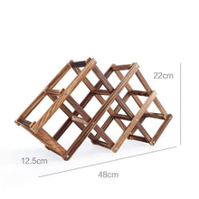 Load image into Gallery viewer, 6 Bottles Racks Foldable Wine Stand Wooden Wine Holder Kitchen Bar Display Shelf, 6 Bottles