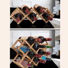 Load image into Gallery viewer, 6 Bottles Racks Foldable Wine Stand Wooden Wine Holder Kitchen Bar Display Shelf, 6 Bottles