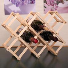 Load image into Gallery viewer, 6 Bottles Racks Foldable Wine Stand Wooden Wine Holder Kitchen Bar Display Shelf, 6 Bottles