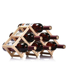 Load image into Gallery viewer, 6 Bottles Racks Foldable Wine Stand Wooden Wine Holder Kitchen Bar Display Shelf, 6 Bottles