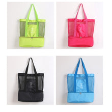 Load image into Gallery viewer, Portable Double Layer Mesh Sport Duffel Beach Picnic Shoulder Storage Bag Handbag, Double Layer Handbag(Green), Double Layer Handbag(Blue)