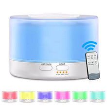 Load image into Gallery viewer, T700 Remote Control Clear White Air Humidifier Automatic Alcohol Sprayer Essential Oil Diffuser Ultrasonic Mist Maker Ultrasonic Aroma Diffuser Atomizer Color LED, Capacity: 700ml, DC 24V, US Plug, Clear White (700ml), Wood Pattern (700ml)