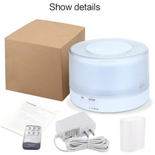 Load image into Gallery viewer, T700 Remote Control Clear White Air Humidifier Automatic Alcohol Sprayer Essential Oil Diffuser Ultrasonic Mist Maker Ultrasonic Aroma Diffuser Atomizer Color LED, Capacity: 700ml, DC 24V, US Plug, Clear White (700ml), Wood Pattern (700ml)