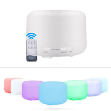 Load image into Gallery viewer, T500 Remote Control Clear White Air Humidifier Automatic Alcohol Sprayer Essential Oil Diffuser Ultrasonic Mist Maker Ultrasonic Aroma Diffuser Atomizer Color LED, Capacity: 500ml, DC 24V, US Plug, Clear White (500ml), Wood Pattern (500ml)
