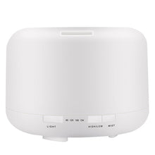 Load image into Gallery viewer, T500 Remote Control Clear White Air Humidifier Automatic Alcohol Sprayer Essential Oil Diffuser Ultrasonic Mist Maker Ultrasonic Aroma Diffuser Atomizer Color LED, Capacity: 500ml, DC 24V, US Plug, Clear White (500ml), Wood Pattern (500ml)