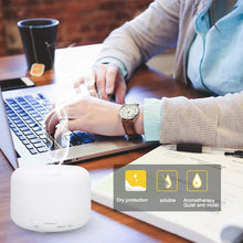 Load image into Gallery viewer, T500 Remote Control Clear White Air Humidifier Automatic Alcohol Sprayer Essential Oil Diffuser Ultrasonic Mist Maker Ultrasonic Aroma Diffuser Atomizer Color LED, Capacity: 500ml, DC 24V, US Plug, Clear White (500ml), Wood Pattern (500ml)