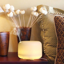 Load image into Gallery viewer, T500 Remote Control Clear White Air Humidifier Automatic Alcohol Sprayer Essential Oil Diffuser Ultrasonic Mist Maker Ultrasonic Aroma Diffuser Atomizer Color LED, Capacity: 500ml, DC 24V, US Plug, Clear White (500ml), Wood Pattern (500ml)