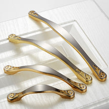 Load image into Gallery viewer, 4041-128 Double Gold Zinc Alloy Cabinet Handle Pitch: 128mm, 4041-128 Double Gold