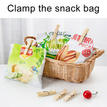Load image into Gallery viewer, 100pcs Multi-function Mini Bamboo Clothes Photo Paper Peg Clothespin Laundry Hanger Clip, Bamboo