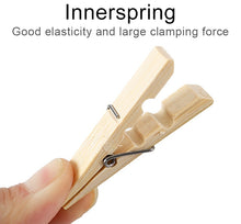 Load image into Gallery viewer, 100pcs Multi-function Mini Bamboo Clothes Photo Paper Peg Clothespin Laundry Hanger Clip, Bamboo
