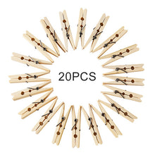 Load image into Gallery viewer, 100pcs Multi-function Mini Bamboo Clothes Photo Paper Peg Clothespin Laundry Hanger Clip, Bamboo