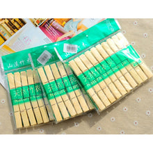 Load image into Gallery viewer, 100pcs Multi-function Mini Bamboo Clothes Photo Paper Peg Clothespin Laundry Hanger Clip, Bamboo