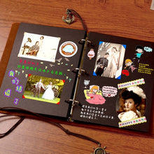 Load image into Gallery viewer, DIY Creativity Loose-leaf Type Retro Imitation Leather Lashing Children Growth Memorial Photo Album, Lashing