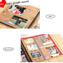 Load image into Gallery viewer, DIY Creativity Loose-leaf Type Retro Imitation Leather Lashing Children Growth Memorial Photo Album, Lashing