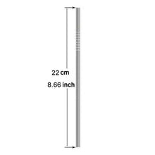 Load image into Gallery viewer, 5pcs Reusable Stainless Steel Straight Drinking Straw + Cleaner Brush Set Kit,  215*6mm, 215*6mm (Straight)