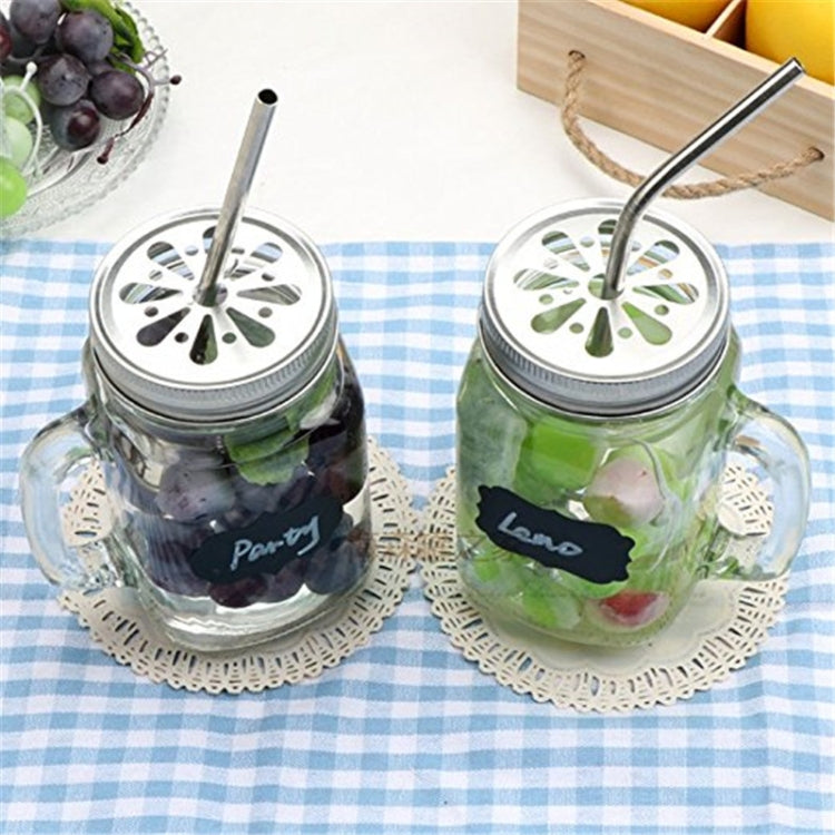 5pcs Reusable Stainless Steel Bent Drinking Straw + Cleaner Brush Set Kit,  215*8mm, 215*8mm (Bent)