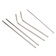 Load image into Gallery viewer, 4pcs Reusable Stainless Steel Drinking Straw + Cleaner Brush Set Kit,  215*8mm, 215*8mm (Combination)