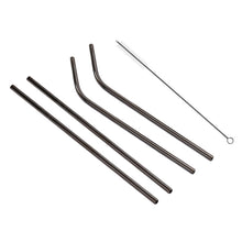 Load image into Gallery viewer, 4pcs Reusable Stainless Steel Drinking Straw + Cleaner Brush Set Kit,  266*6mm, 266*6mm (Combination)