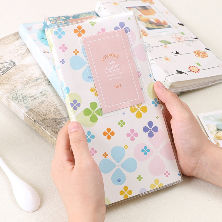 3 inch DIY Creativity Insert Type Mini Exquisite Photo Album, Red Leaves Pattern, Daisy Pattern, Forest Pattern, Happy Bird Pattern, Duck Pattern, Four Leaf Clover Pattern, Many Trees Dry Pattern, Forest Deer Pattern, Iron Tower Pattern                ...