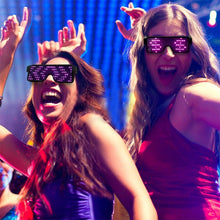 Load image into Gallery viewer, Night Club Bar Disco LED Light Emitting Glasses Festival Party USB Charging Shutter Dynamic Flash Glasses