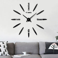 Load image into Gallery viewer, Bedroom Home Decor Large 3D Mirror DIY Wall Sticker Clock, Size: 100*100cm, 3M003 (Black), 3M003 (Silver)