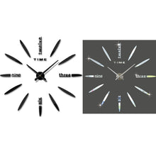 Load image into Gallery viewer, Bedroom Home Decor Large 3D Mirror DIY Wall Sticker Clock, Size: 100*100cm, 3M003 (Black), 3M003 (Silver)
