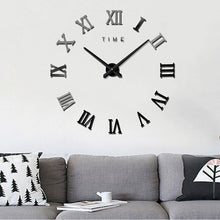 Load image into Gallery viewer, Bedroom Home Decoration Frameless Roman Numeral Large DIY Wall Sticker Mute Clock, Size: 100*100cm, M011 (Black), M011 (Gold), M011 (Silver)