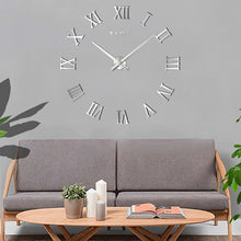 Load image into Gallery viewer, Bedroom Home Decoration Frameless Roman Numeral Large DIY Wall Sticker Mute Clock, Size: 100*100cm, M011 (Black), M011 (Gold), M011 (Silver)