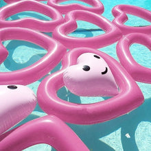 Load image into Gallery viewer, Love Heart Shaped Inflatable Floating Swimming Safety Pool Ring, Inflated Size: 120cm x 100cm