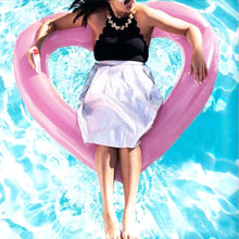 Load image into Gallery viewer, Love Heart Shaped Inflatable Floating Swimming Safety Pool Ring, Inflated Size: 120cm x 100cm, Love Heart Pink, Love Heart Red