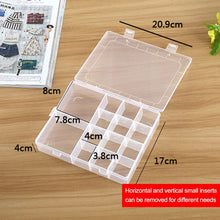 Load image into Gallery viewer, Plastic Organizer Container Storage Box 14 Slots Adjustable Divider Removable Grid Compartment for Jewelry Earring Fishing Hook Small Accessories, 14 Slots