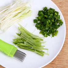 Load image into Gallery viewer, Kitchen Tool Manual Stainless Steel Filate Circle Shape Green Onion Slicer, 16x1.8cm Green