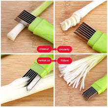 Load image into Gallery viewer, Kitchen Tool Manual Stainless Steel Filate Circle Shape Green Onion Slicer, 16x1.8cm Green